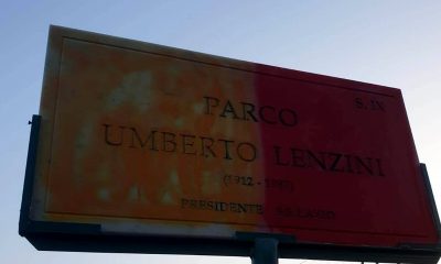 targa umberto lenzini imbrattata